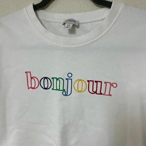 RAINBOW EMBROIDERED BONJOUR CREW NECK - Picture 3 of 6